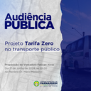 Projeto Tarifa Zero será debatido em audiência pública