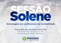 Sessão Solene vai homenagear contadores de Parnamirim 