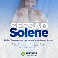 Títulos "Empresa Amiga dos Animais" e "Amigo dos Animais" serão entregues na Câmara Municipal