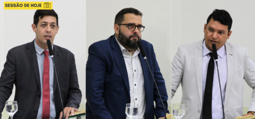 Vereadores Thiago Fernandes, Gustavo Negócio e Éder Queiroz discutem pautas importantes na 5ª Sessão Ordinária 